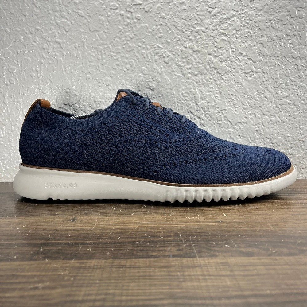 Cole Haan 2.ZeroGrand Stitchlite Wingtip Oxford Men's Blue Shoes - Men's Size 11